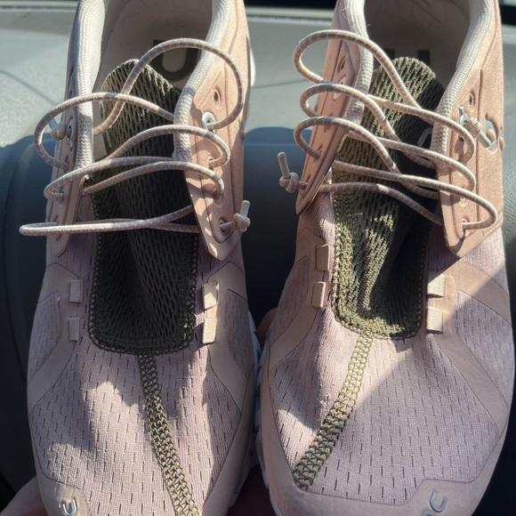 On Women's Athletic Shoes - Pink and White - Picture 9 of 10